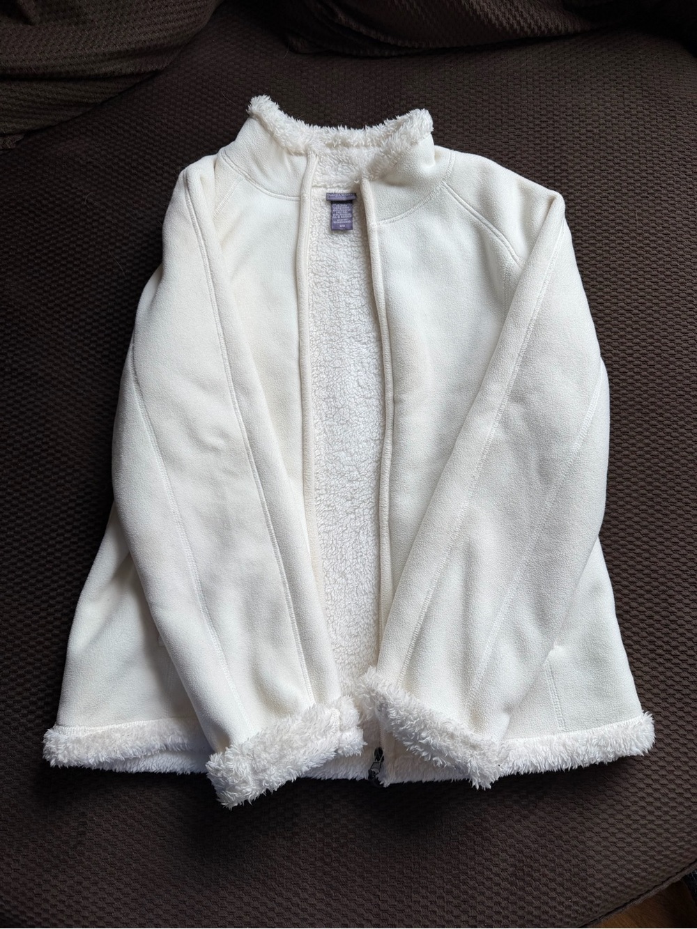 Laura Scott Cream Sherpa-Lined Fleece Jacket